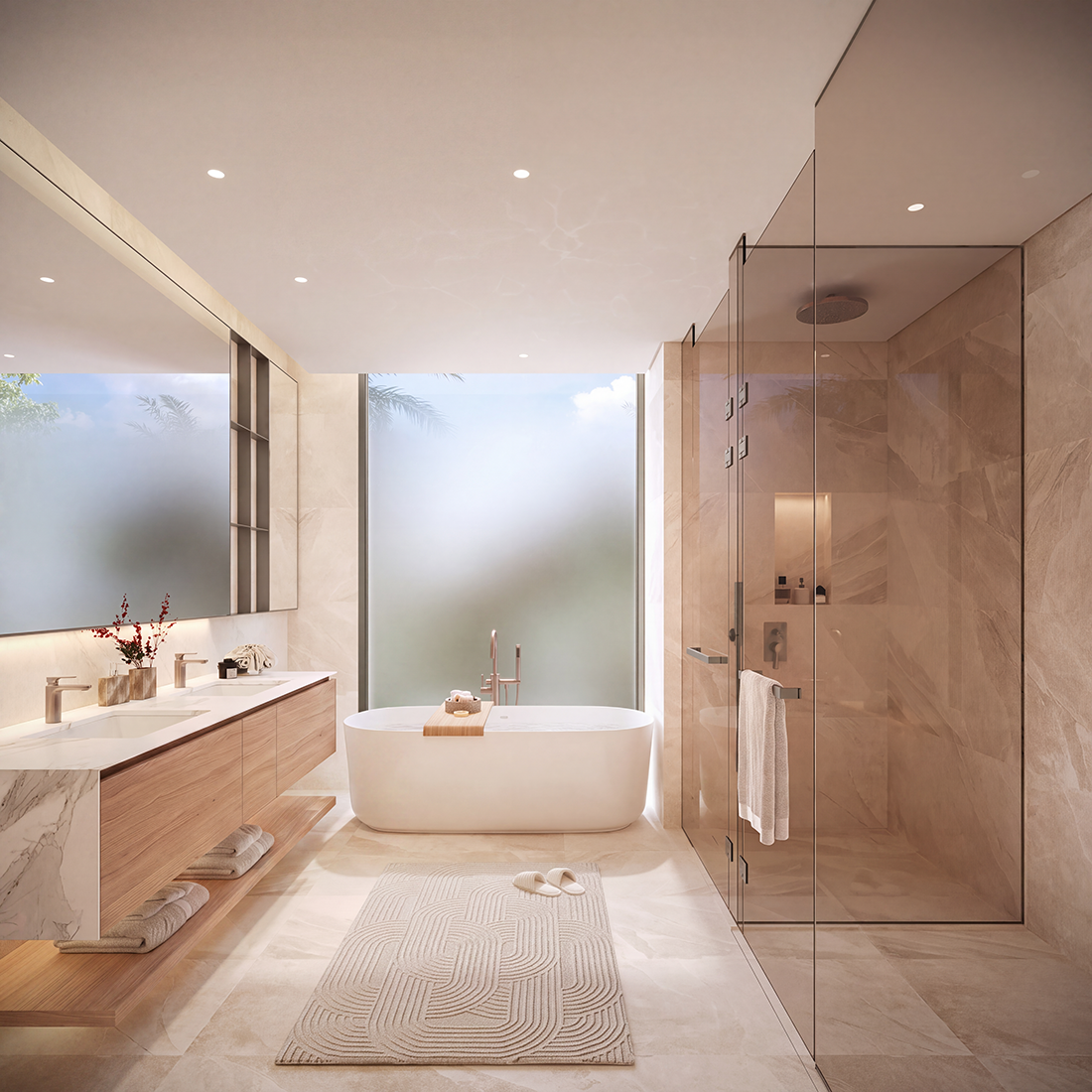 Master_Bathroom_Light_Oak_Shelf_Magnific_4K Marsa Al Saadiyat – Abu Dhabi | Presented by Global Estates®