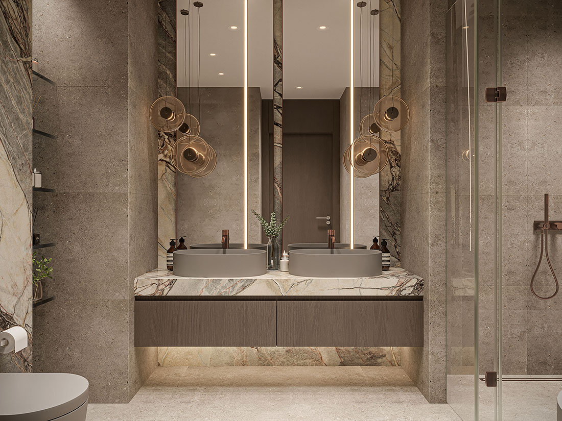 2 BHK Bathroom Sierra – Dubai | Presented by Global Estates®